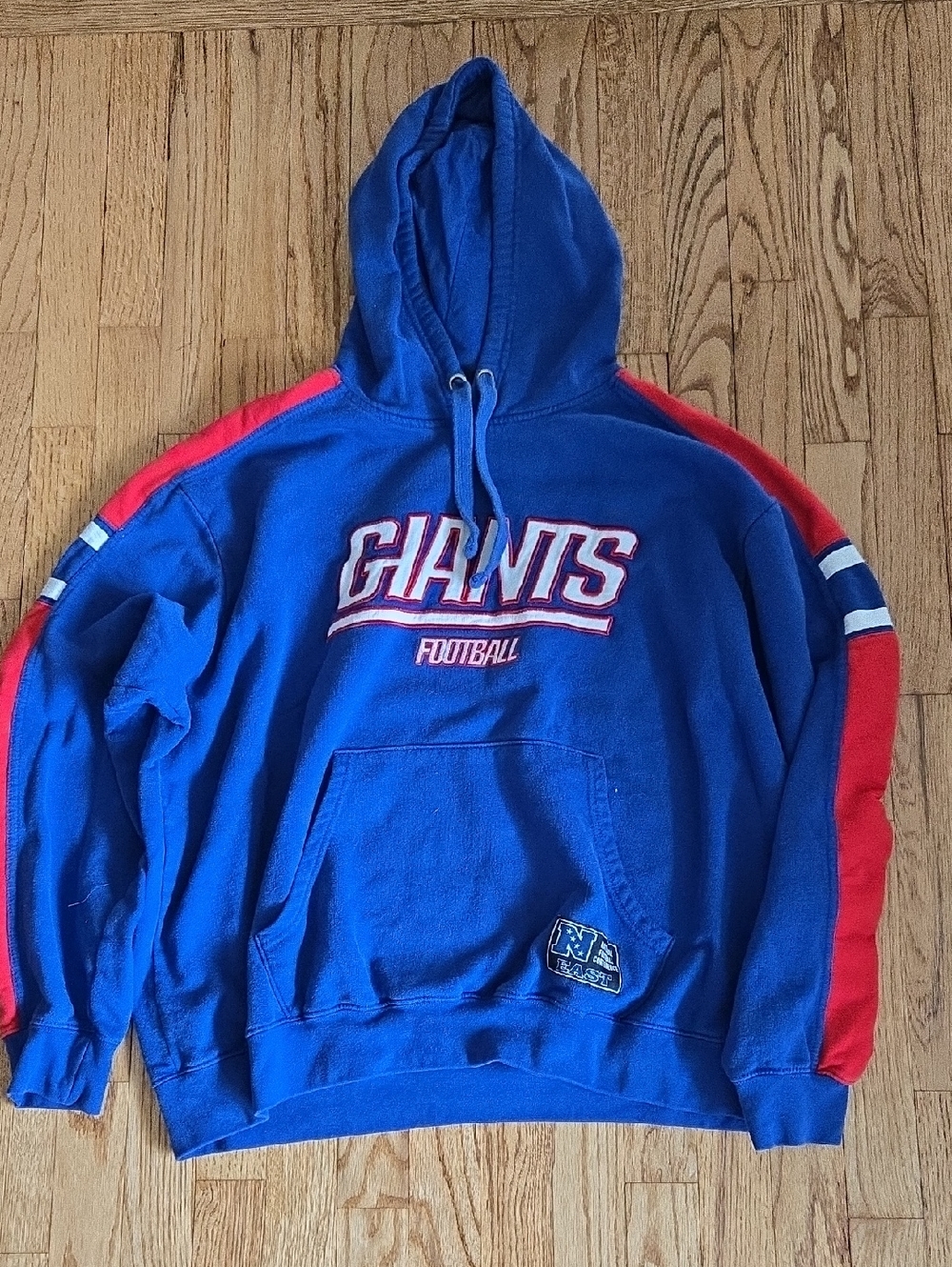 Men's Gianys NFL Royal Blue Hoodie with Red Trim  Size Large